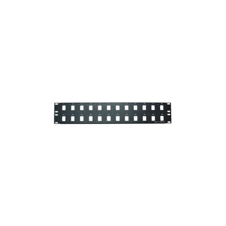 Cable Wholesale Rackmount 24 Port Blank Keystone Patch Panel, 2U 68PB-01024